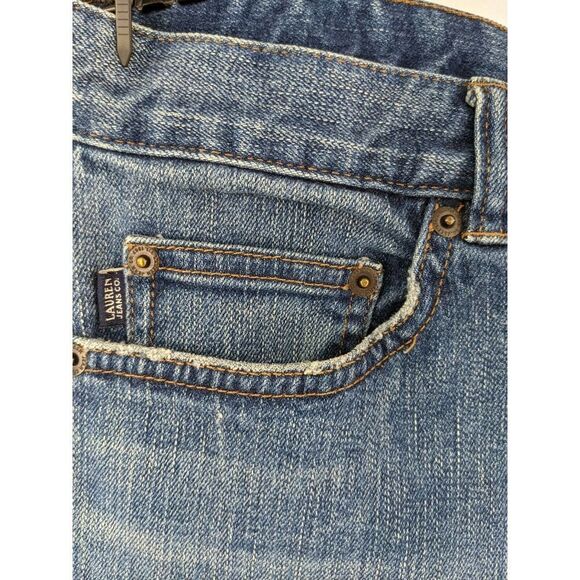 Lauren Jeans Co. Ralph Lauren Jeans Crop Capri Blue 100% Cotton Denim - Picture 8 of 12
